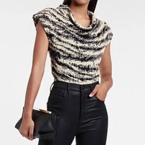 Express Printed Cowl Neck Sweater Size M